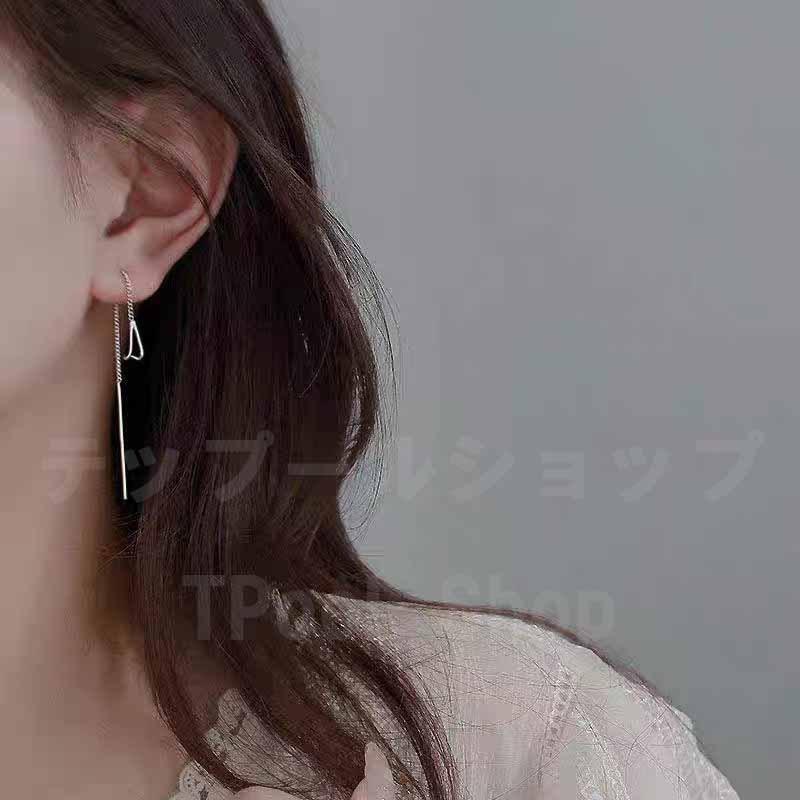 ピアス レディース 金属アレルギー対応 シルバー925 チェーン 2WAY 揺れる ロングピアス 韓国 ファッション かわいい おしゃれ 上品 プレゼント 仕事 |  | 12