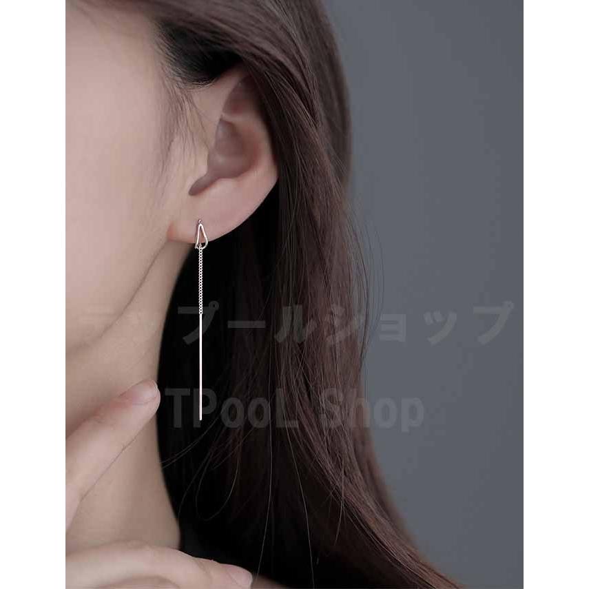ピアス レディース 金属アレルギー対応 シルバー925 チェーン 2WAY 揺れる ロングピアス 韓国 ファッション かわいい おしゃれ 上品 プレゼント 仕事 |  | 13