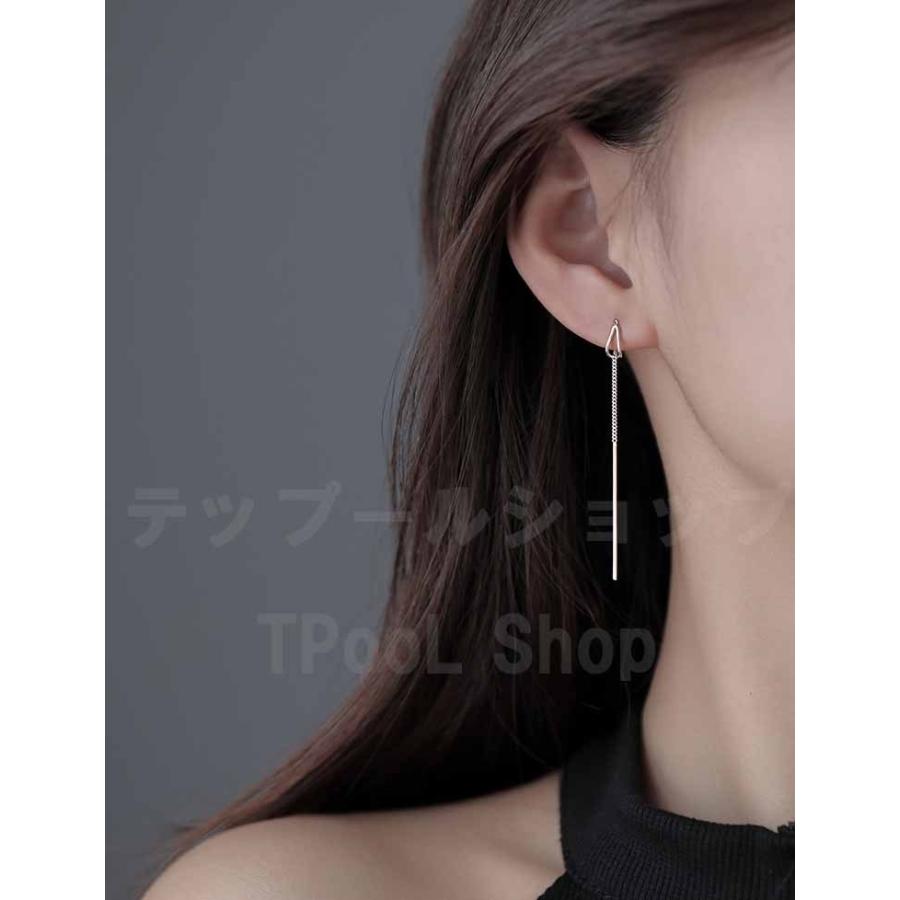 ピアス レディース 金属アレルギー対応 シルバー925 チェーン 2WAY 揺れる ロングピアス 韓国 ファッション かわいい おしゃれ 上品 プレゼント 仕事 |  | 14