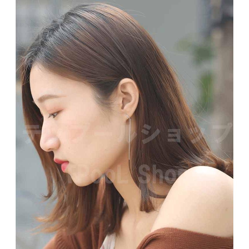 ピアス レディース 金属アレルギー対応 シルバー925 チェーン 2WAY 揺れる ロングピアス 韓国 ファッション かわいい おしゃれ 上品 プレゼント 仕事 |  | 02