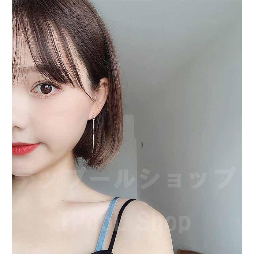 ピアス レディース 金属アレルギー対応 シルバー925 チェーン 2WAY 揺れる ロングピアス 韓国 ファッション かわいい おしゃれ 上品 プレゼント 仕事 |  | 06