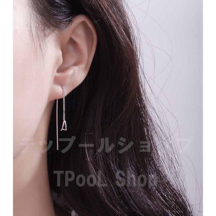 ピアス レディース 金属アレルギー対応 シルバー925 チェーン 2WAY 揺れる ロングピアス 韓国 ファッション かわいい おしゃれ 上品 プレゼント 仕事 |  | 09