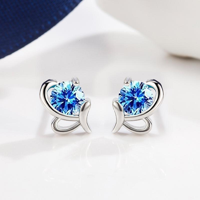 ピアス レディース 金属アレルギー対応 小さめ シルバー925 キュービックジルコニア ブルー ハート 仕事 プレゼント |  | 10