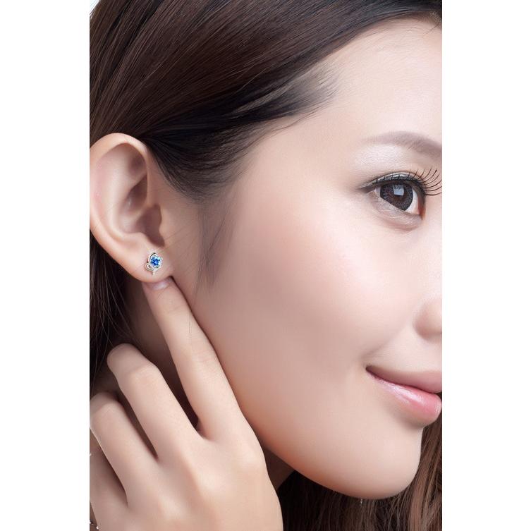 ピアス レディース 金属アレルギー対応 小さめ シルバー925 キュービックジルコニア ブルー ハート 仕事 プレゼント |  | 01