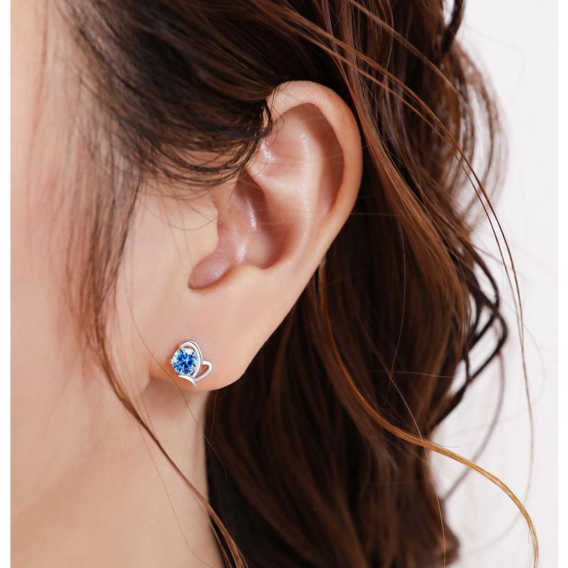 ピアス レディース 金属アレルギー対応 小さめ シルバー925 キュービックジルコニア ブルー ハート 仕事 プレゼント |  | 02