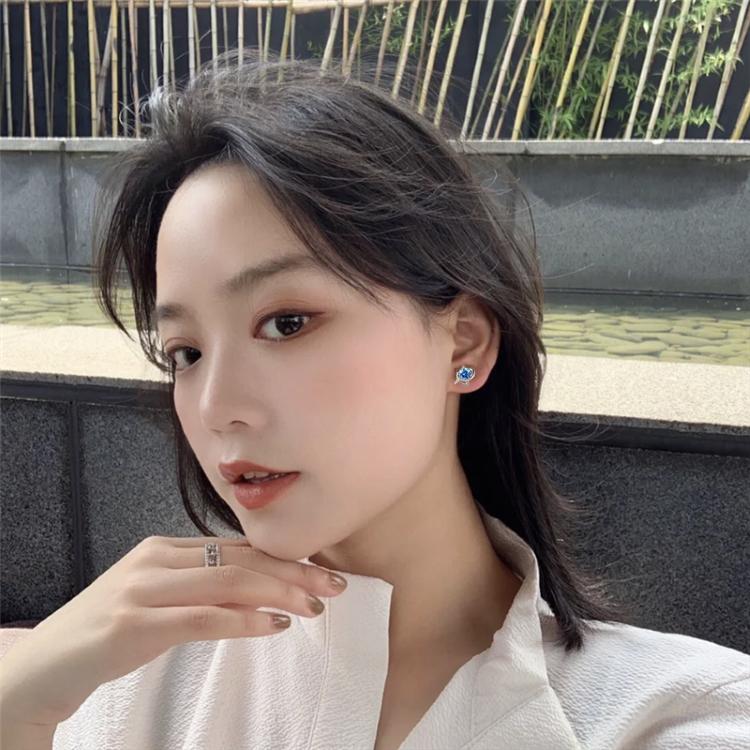 ピアス レディース 金属アレルギー対応 小さめ シルバー925 キュービックジルコニア ブルー ハート 仕事 プレゼント |  | 09