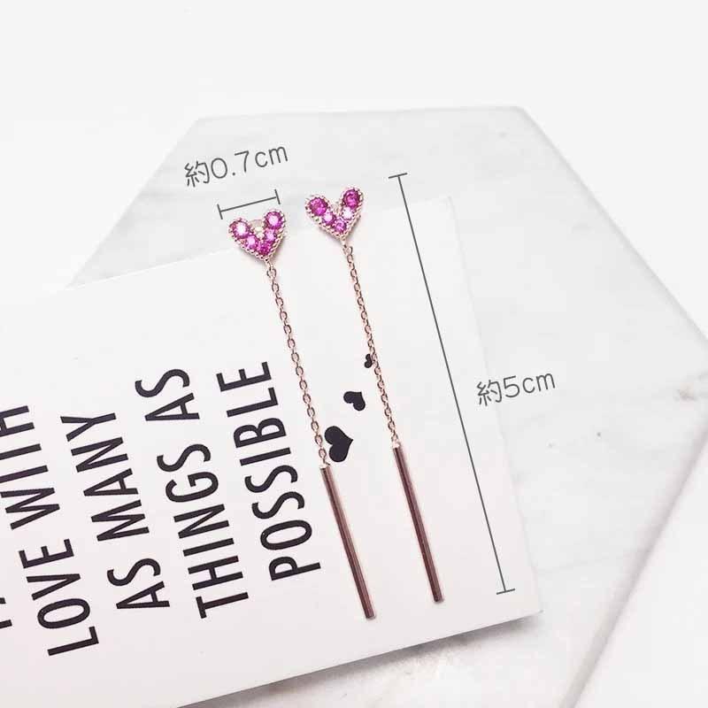 ピアス レディース 18K 金属アレルギー対応 シルバー925 ハート ピンクゴールド 揺れる ロング チェーン 仕事 プレゼント |  | 13