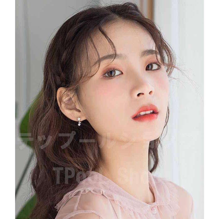 ピアス 18K レディース 金属アレルギー対応 フープピアス 18金 小さめ シルバー925 ピンクゴールド花 フラワー 揺れる 仕事 プレゼント |  | 02