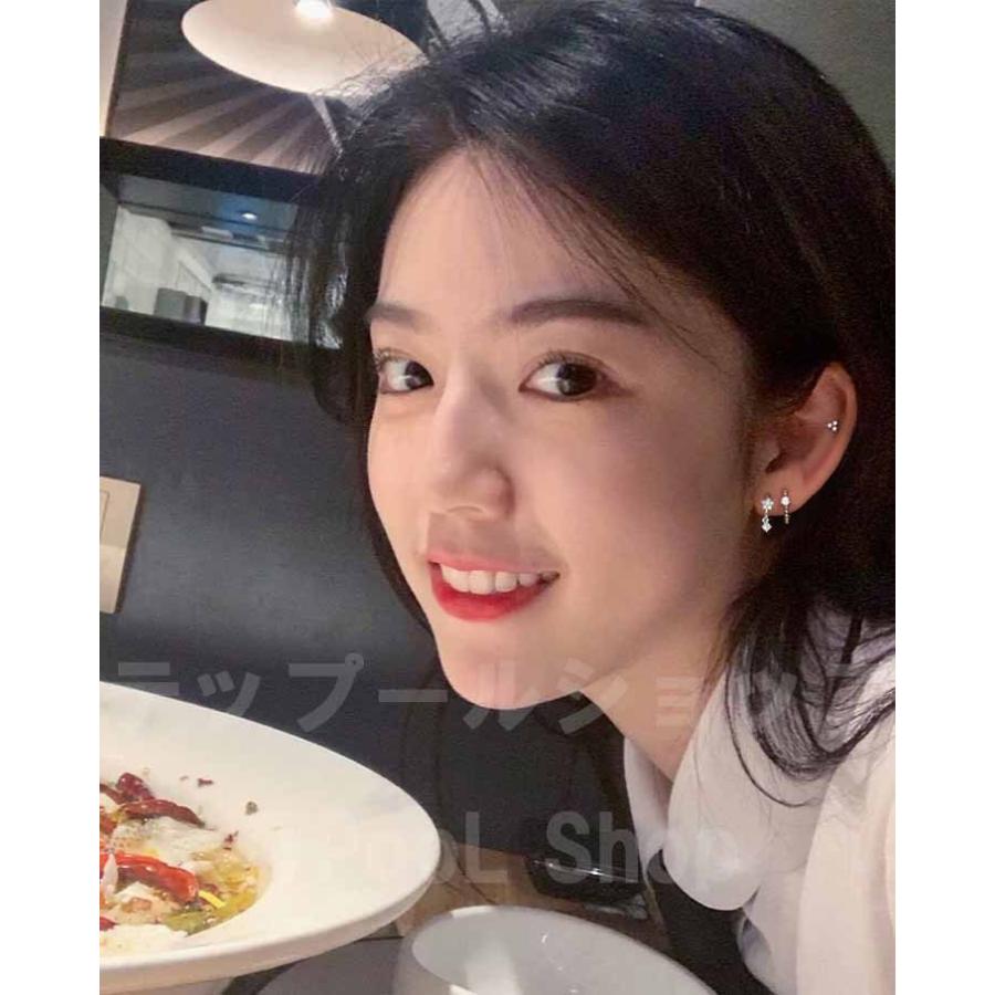 ピアス 18K レディース 金属アレルギー対応 フープピアス 18金 小さめ シルバー925 ピンクゴールド花 フラワー 揺れる 仕事 プレゼント |  | 05