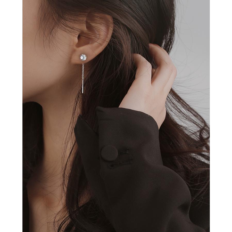 ピアス レディース 金属アレルギー対応 シルバー925 ロング チェーン 揺れる 一粒 カジュアル オシャレ 仕事 プレゼント オフィス |  | 08