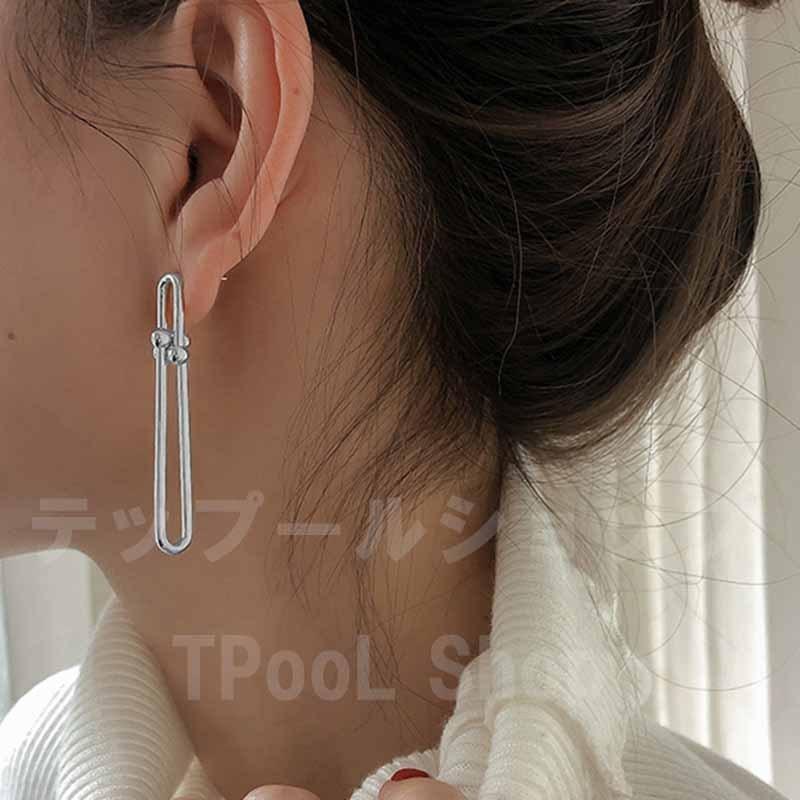 ピアス レディース 18K 金属アレルギー対応 シルバー925 ゴールド 透かし 揺れる メタル ロング 仕事 プレゼント |  | 01