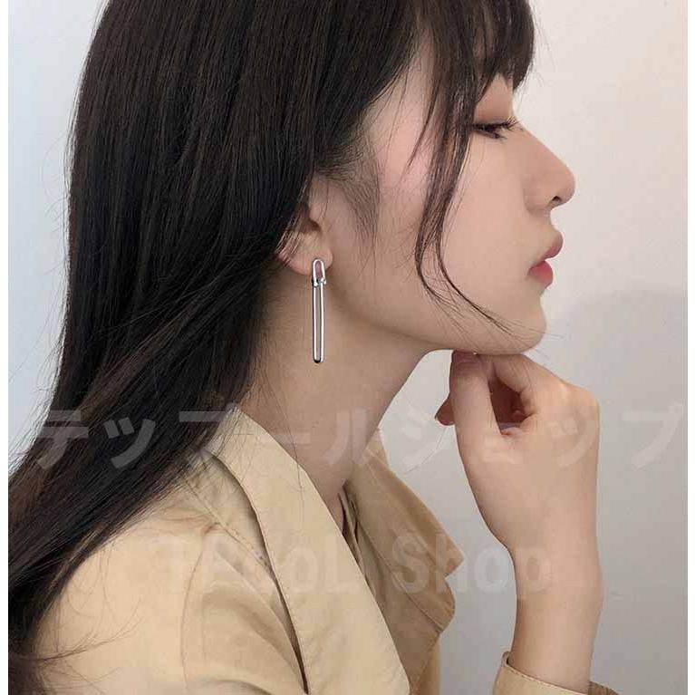 ピアス レディース 18K 金属アレルギー対応 シルバー925 ゴールド 透かし 揺れる メタル ロング 仕事 プレゼント |  | 04