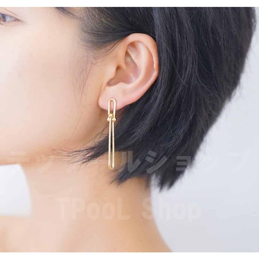 ピアス レディース 18K 金属アレルギー対応 シルバー925 ゴールド 透かし 揺れる メタル ロング 仕事 プレゼント |  | 05