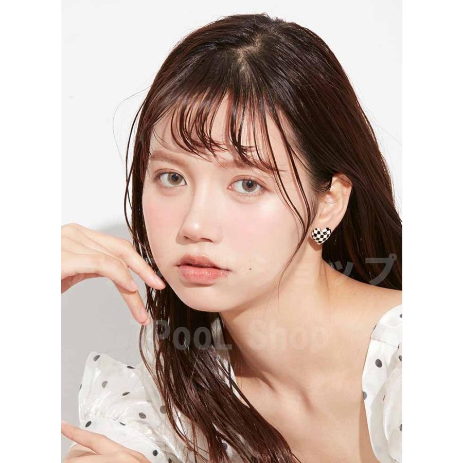 ピアス レディース 18K 金属アレルギー対応 シルバー925 ゴールド ハート 立体 モノクロ チェック 白黒 フェミニン 仕事 プレゼント |  | 11