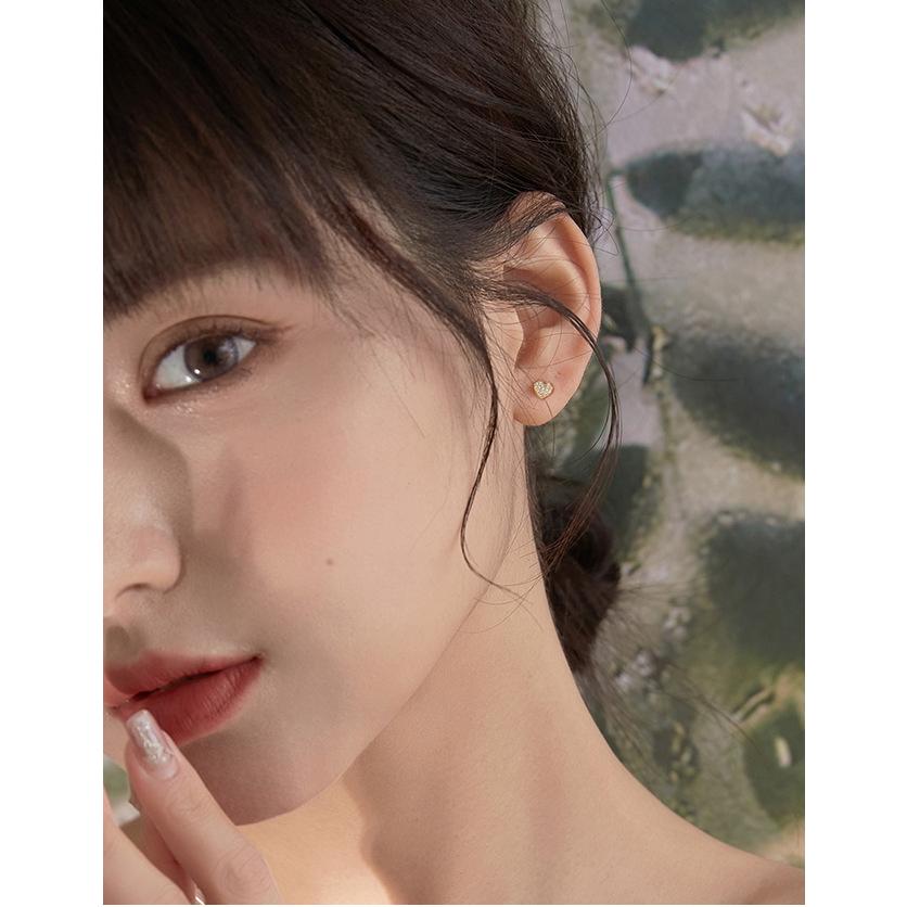 ピアス レディース 18K 金属アレルギー対応 ハート 小さめ シルバー925 ゴールド パヴェ 仕事 プレゼント オフィス |  | 03