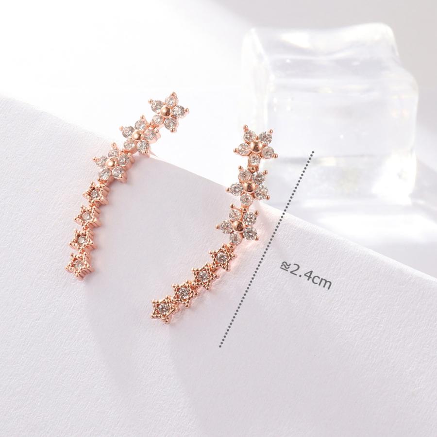 ピアス レディース 18K 金属アレルギー対応 シルバー925 ローズピンク 星 流れ星 スター 可愛い 誕生日 プレゼント 仕事 |  | 18