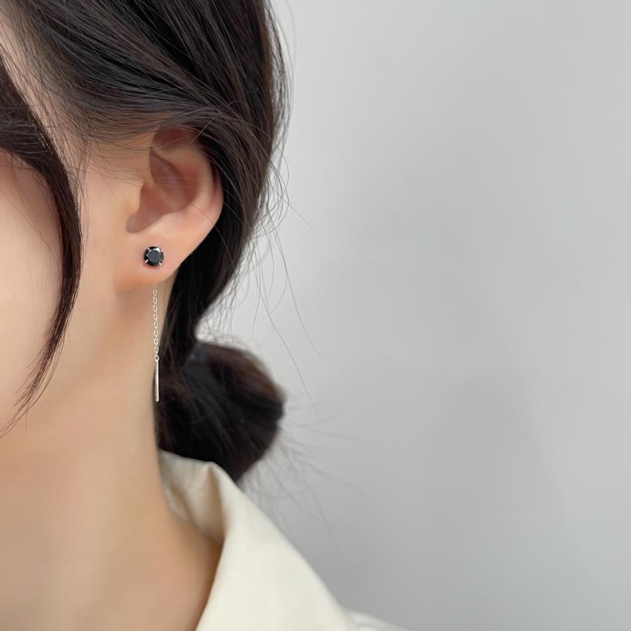 ピアス アレルギー対応 レディース 小さめ アメリカンピアス 一粒 チェーン ブラック 1粒 揺れる 仕事 プレゼント |  | 06