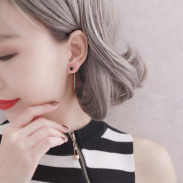 ピアス アレルギー対応 レディース 小さめ アメリカンピアス 一粒 チェーン ブラック 1粒 揺れる 仕事 プレゼント |  | 07