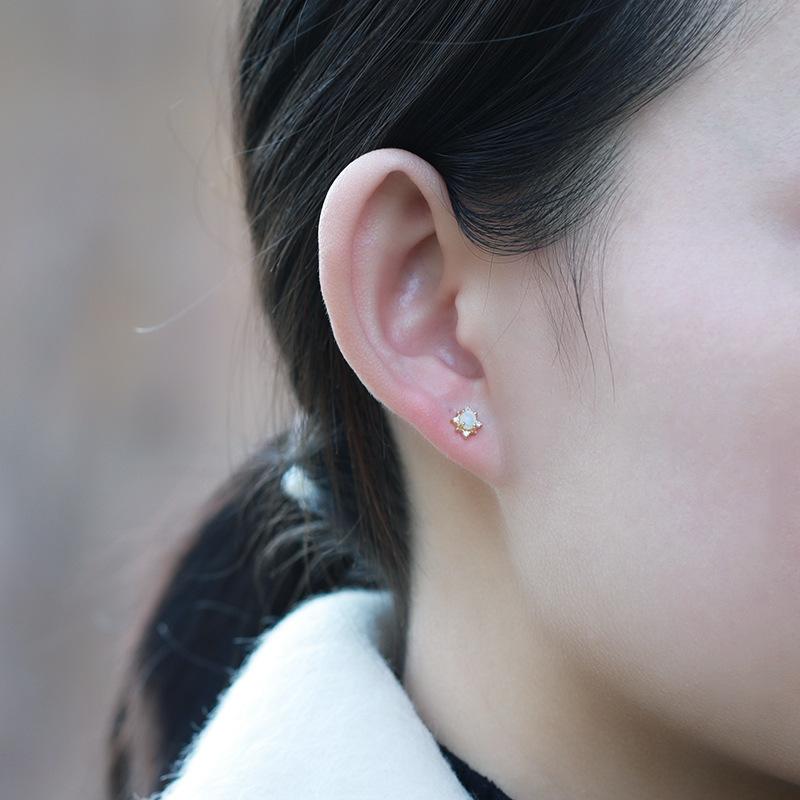 ピアス レディース 18K 金属アレルギー対応 小さめ オパール シルバー 925 パワーストーン おしゃれ オフィス 華奢 仕事 ギフト プレゼント |  | 01
