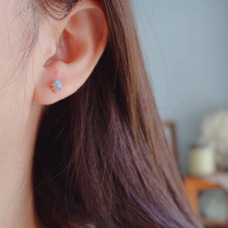 ピアス レディース 18K 金属アレルギー対応 小さめ オパール シルバー 925 パワーストーン おしゃれ オフィス 華奢 仕事 ギフト プレゼント |  | 05