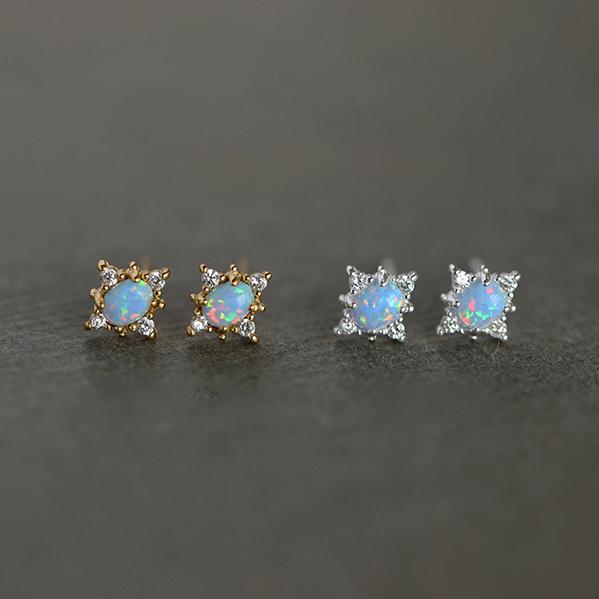 ピアス レディース 18K 金属アレルギー対応 小さめ オパール シルバー 925 パワーストーン おしゃれ オフィス 華奢 仕事 ギフト プレゼント |  | 07