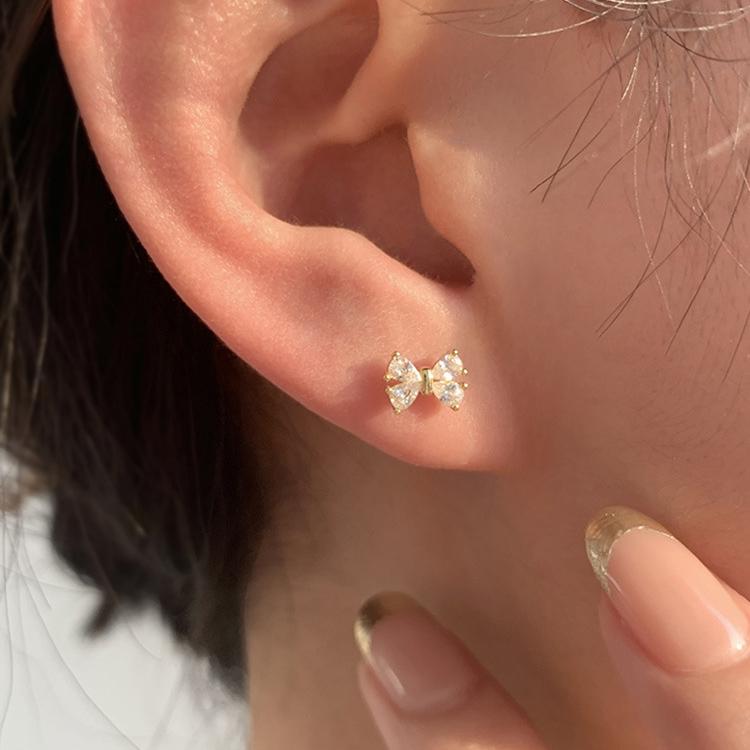 ピアス 18金 アレルギー対応 レディース 小さめ リボン 仕事 プレゼント |  | 03