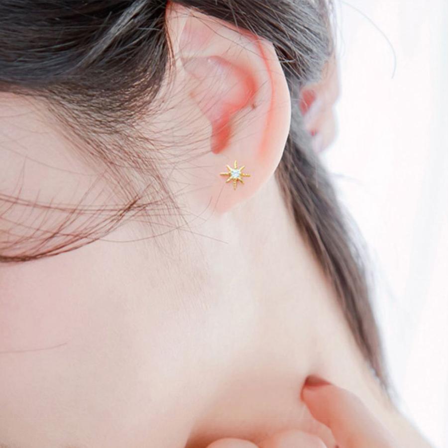 ピアス レディース 18金 金属アレルギー対応 小さめ 小ぶり ゴールド シルバー 925 太陽 仕事 プレゼント ギフト 華奢 |  | 03