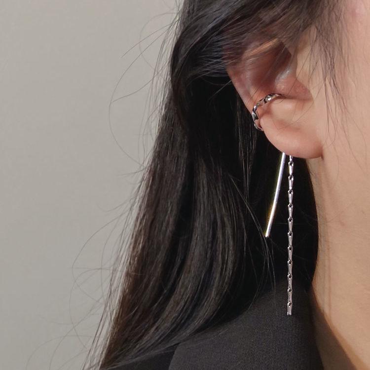 イヤーカフ チェーン 18K 金属アレルギー対応 シルバー925 ゴールド ロングチェーン ストレートバー 片耳 プチプラ 高見え 仕事 プレゼント オフィス |  | 05