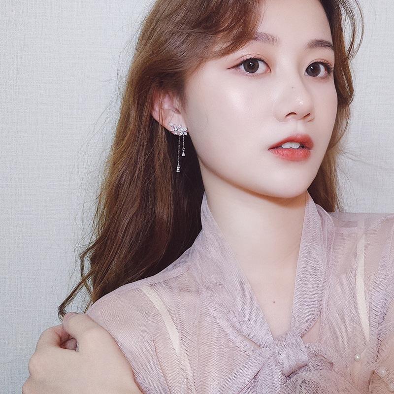 ピアス レディース 18K 金属アレルギー対応 揺れる フラワー 花 シルバー925 ピンクゴールド バックキャッチ エレガンス ロングピアス プレゼント ギフト 仕事 | SWAROVSKI | 02