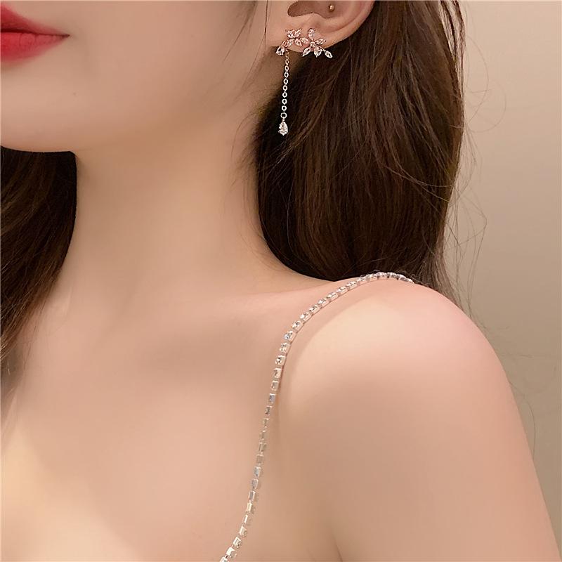 ピアス レディース 18K 金属アレルギー対応 揺れる フラワー 花 シルバー925 ピンクゴールド バックキャッチ エレガンス ロングピアス プレゼント ギフト 仕事 | SWAROVSKI | 05