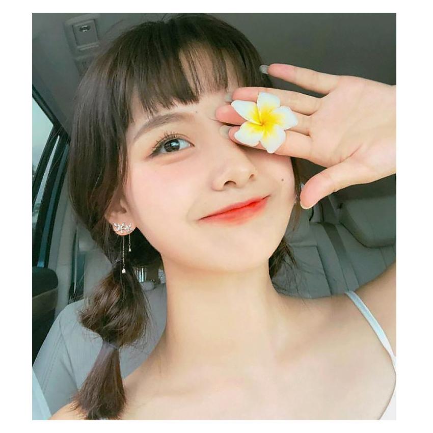 ピアス レディース 18K 金属アレルギー対応 揺れる フラワー 花 シルバー925 ピンクゴールド バックキャッチ エレガンス ロングピアス プレゼント ギフト 仕事 | SWAROVSKI | 08