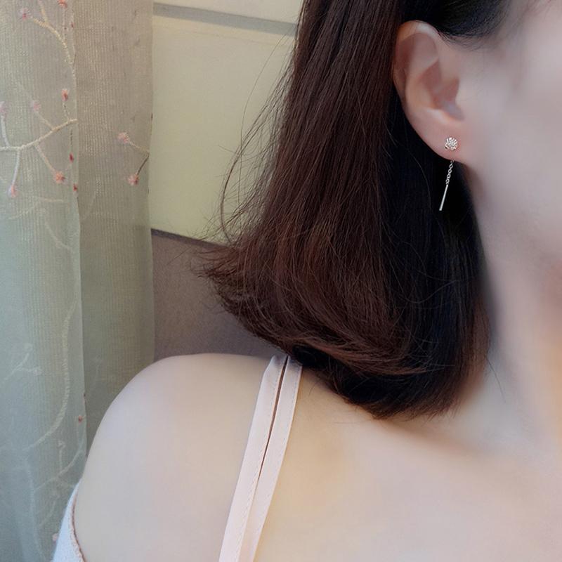 ピアス レディース 金属アレルギー対応 シルバー925 ロング チェーン 揺れる 一粒 カジュアル オシャレ 仕事 プレゼント オフィス |  | 02