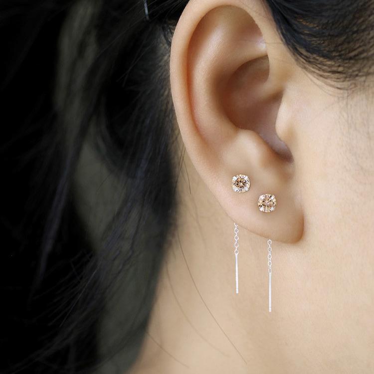 ピアス レディース 金属アレルギー対応 シルバー925 ロング チェーン 揺れる 一粒 カジュアル オシャレ 仕事 プレゼント オフィス |  | 03