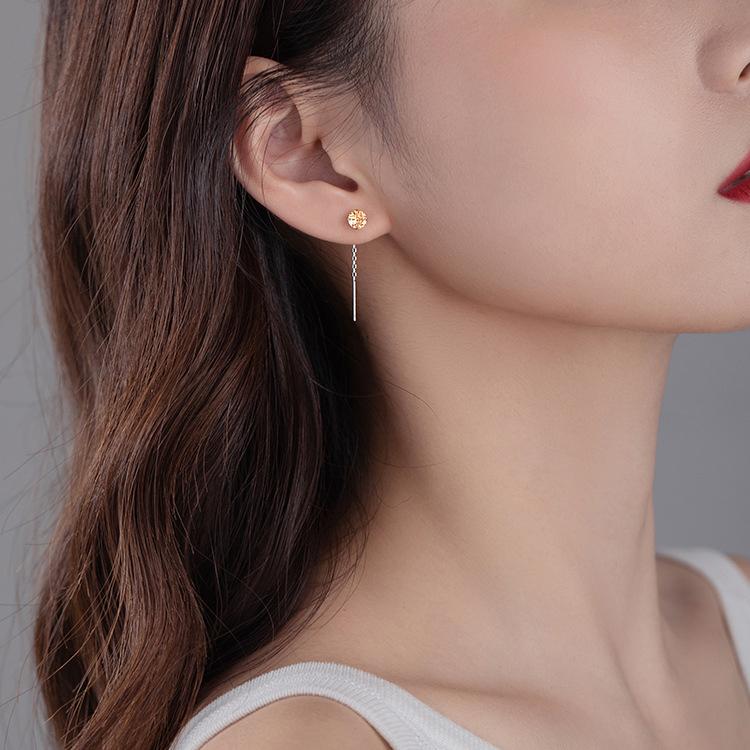 ピアス レディース 金属アレルギー対応 シルバー925 ロング チェーン 揺れる 一粒 カジュアル オシャレ 仕事 プレゼント オフィス |  | 04