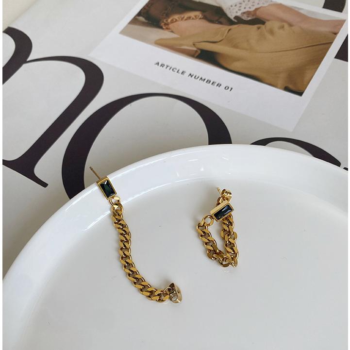 ピアス レディース 18K 金属アレルギー対応 揺れる チェーン サージカルステンレス316L ゴールド ブラック カジュアル プレゼント ギフト 仕事 オフィス |  | 06