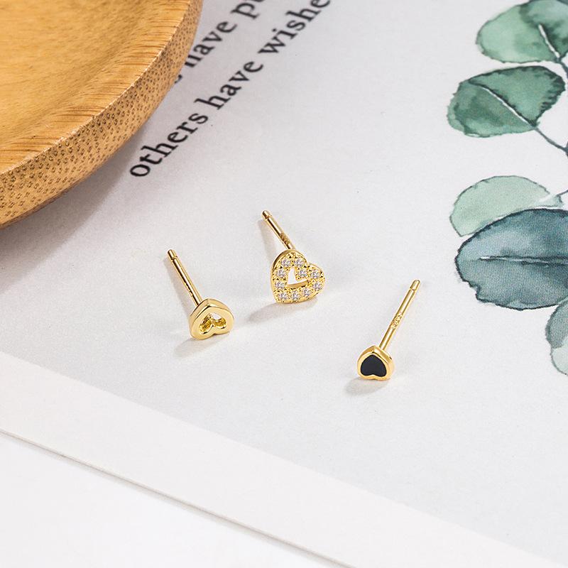 ピアス 3点セット 18k 小さめ アレルギー対応 ハート 透かし アシンメトリー 仕事 プレゼント |  | 02