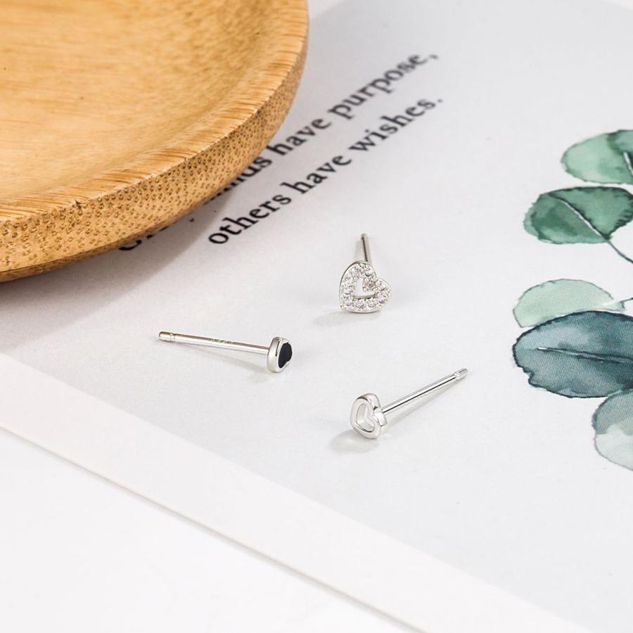 ピアス 3点セット 18k 小さめ アレルギー対応 ハート 透かし アシンメトリー 仕事 プレゼント |  | 12