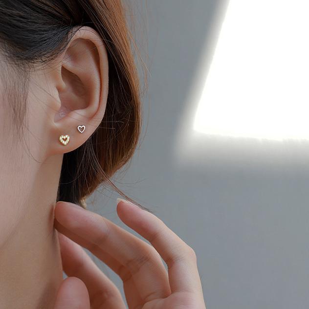 ピアス 3点セット 18k 小さめ アレルギー対応 ハート 透かし アシンメトリー 仕事 プレゼント |  | 04