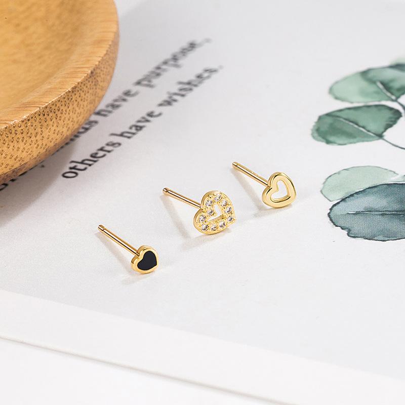 ピアス 3点セット 18k 小さめ アレルギー対応 ハート 透かし アシンメトリー 仕事 プレゼント |  | 11