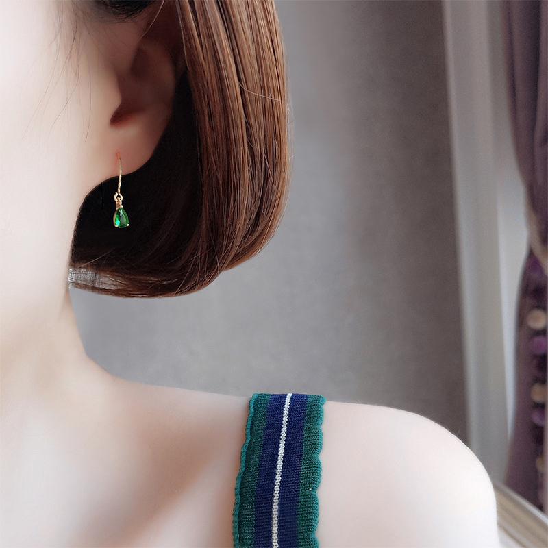 ピアス レディース 18K 金属アレルギー対応 フック シルバー925 揺れる ドロップ グリーン 緑 シンプル 仕事 プレゼント オフィス |  | 06
