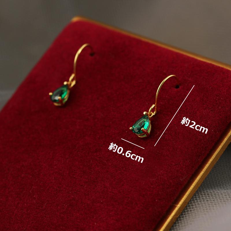 ピアス レディース 18K 金属アレルギー対応 フック シルバー925 揺れる ドロップ グリーン 緑 シンプル 仕事 プレゼント オフィス |  | 08