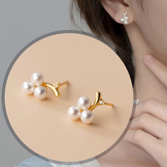 ピアス レディース パール 18K 金属アレルギー対応 小さめ シルバー925 
