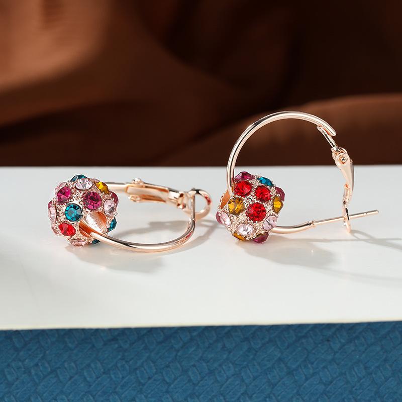 フープピアス レディース 18k 金属アレルギー対応 スワロフスキー ピンクゴールド シルバー925 彩石 ミラーボール ピアス 揺れる 仕事 オフィス プレゼント |  | 17