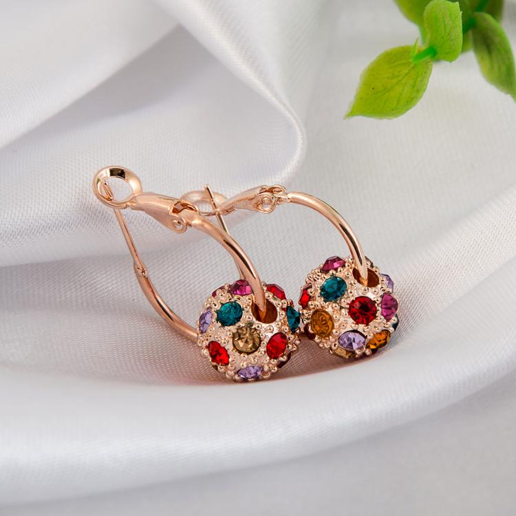 フープピアス レディース 18k 金属アレルギー対応 スワロフスキー ピンクゴールド シルバー925 彩石 ミラーボール ピアス 揺れる 仕事 オフィス プレゼント |  | 03