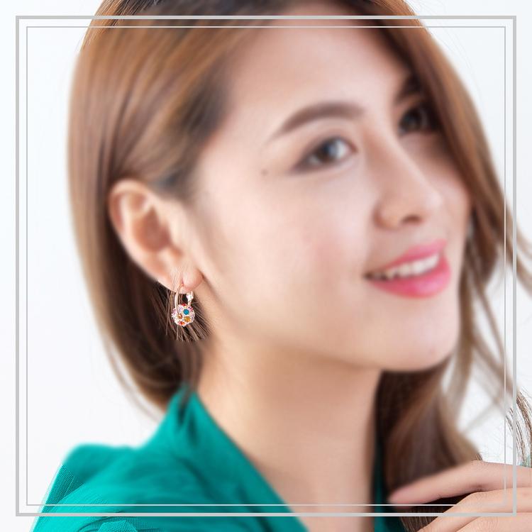 フープピアス レディース 18k 金属アレルギー対応 スワロフスキー ピンクゴールド シルバー925 彩石 ミラーボール ピアス 揺れる 仕事 オフィス プレゼント |  | 11