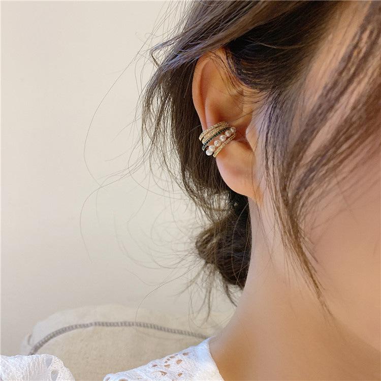 イヤーカフ パール 18K ゴールド 金属アレルギー対応 レディース 片耳 小さめ グリーン 仕事 プレゼント オフィス パーティー イヤーカフス イヤカフ 華奢 |  | 01