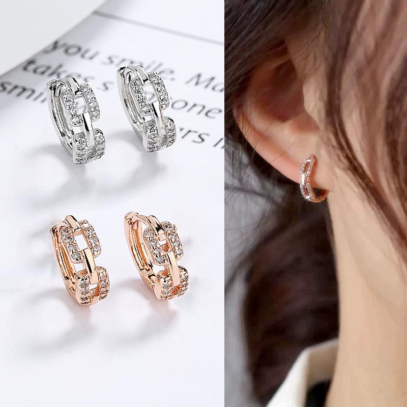 ピアス フープ 18金 アレルギー対応 小さめ レディース 透かし チェーン 仕事 プレゼント | 