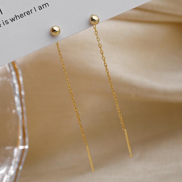 ピアス レディース 18K 金属アレルギー対応 揺れる シルバー925 ゴールド ブラック ボール アメリカンピアス チェーン 仕事 プレゼント シンプル |  | 02