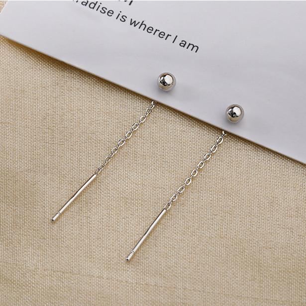 ピアス レディース 18K 金属アレルギー対応 揺れる シルバー925 ゴールド ブラック ボール アメリカンピアス チェーン 仕事 プレゼント シンプル |  | 01