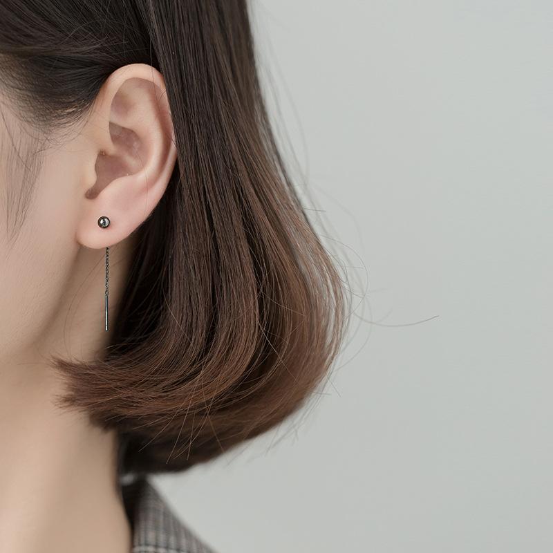 ピアス レディース 18K 金属アレルギー対応 揺れる シルバー925 ゴールド ブラック ボール アメリカンピアス チェーン 仕事 プレゼント シンプル |  | 06